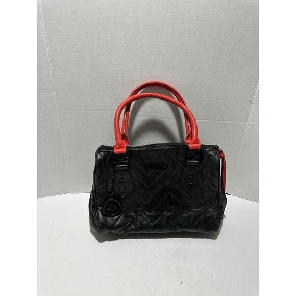 Fox Racing Womens Handbag Purse Fox Black Red With Fox Charm Satchel bag - Picture 1 of 16